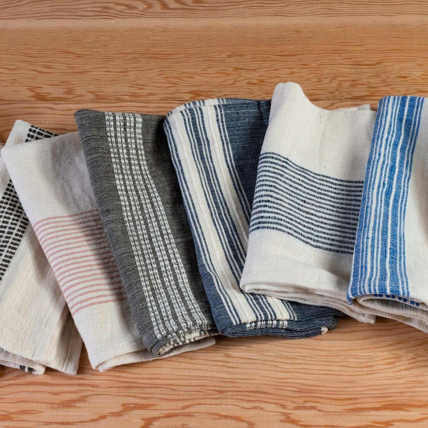 Aden Napkins, Navy with Natural, Set of 4