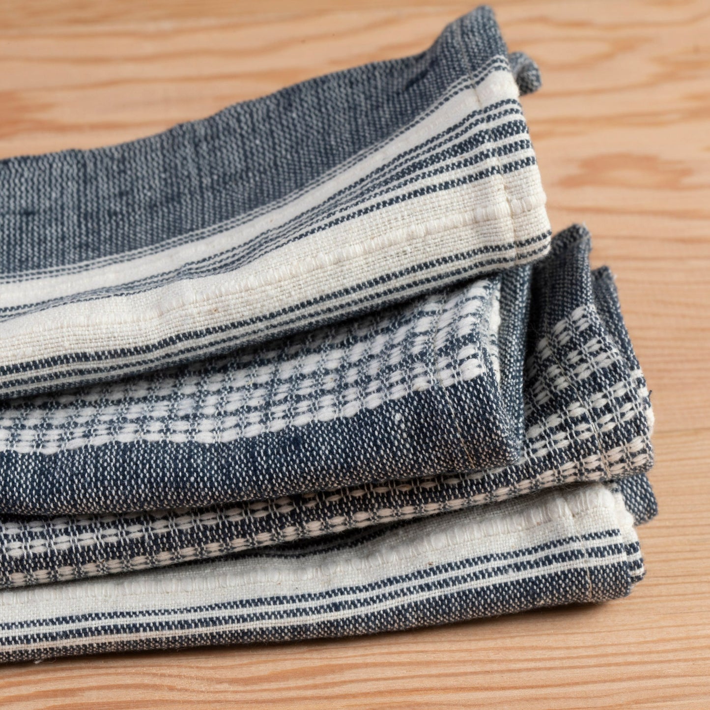 Aden Napkins, Navy with Natural, Set of 4