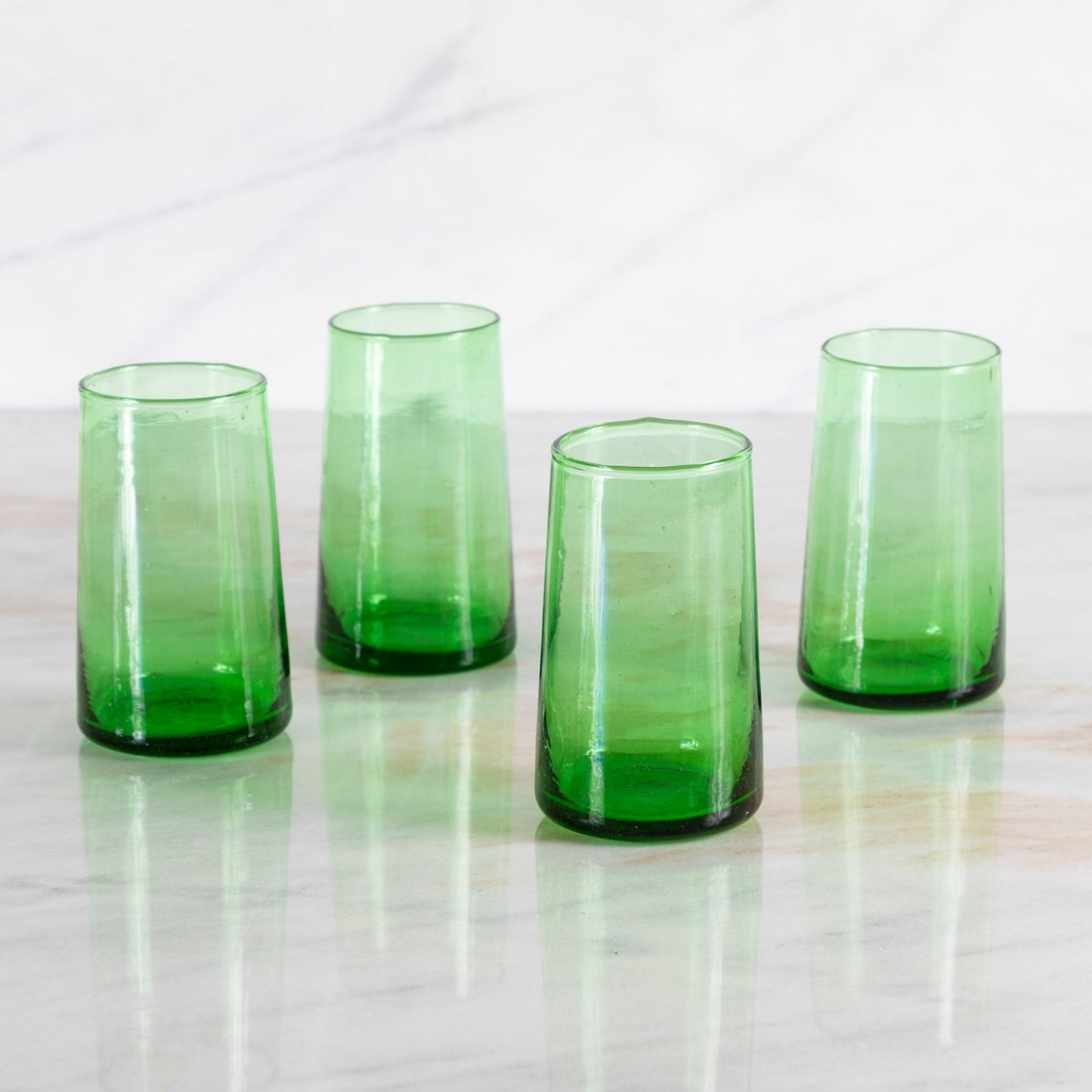 Recycled Tall Cone Glass, Green