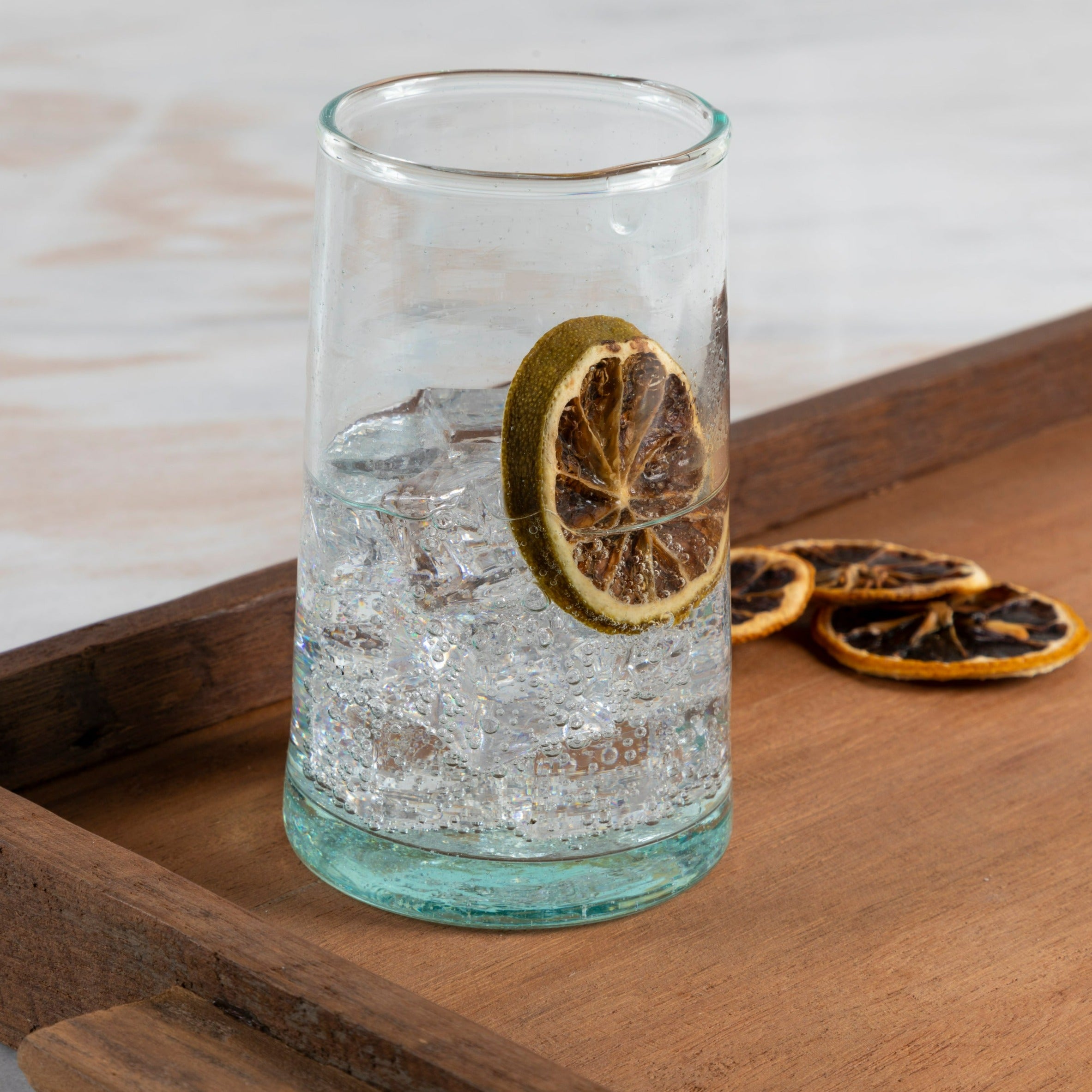 Recycled Tall Cone Glass, Clear, Set of 4