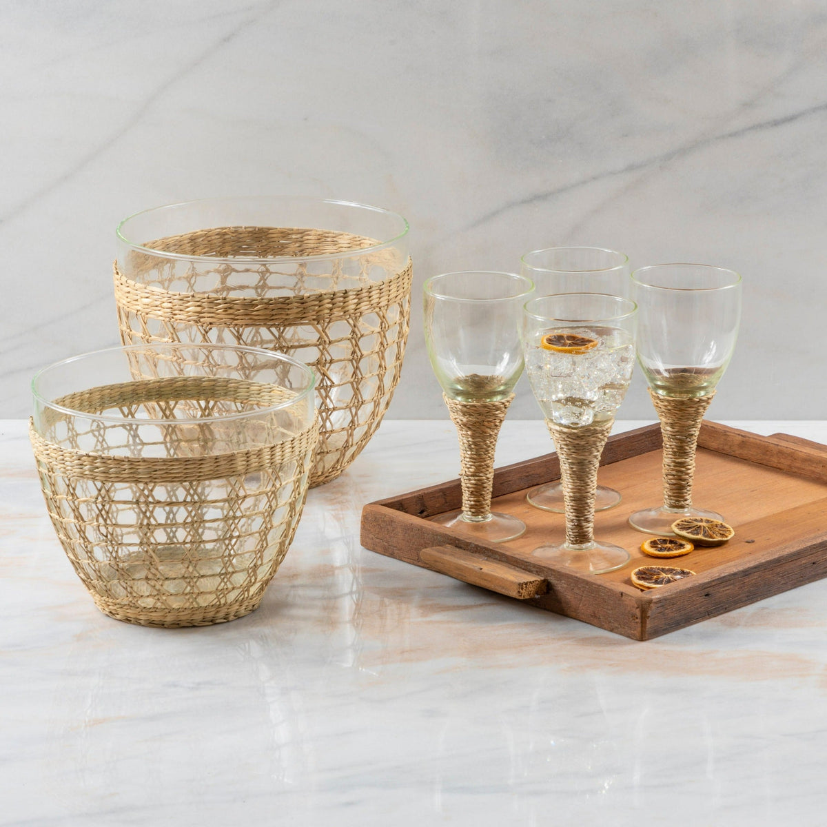 Seagrass Wine Glass, Set of 4