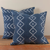Alpaca Square Pillow, Navy with Diamond & Plus