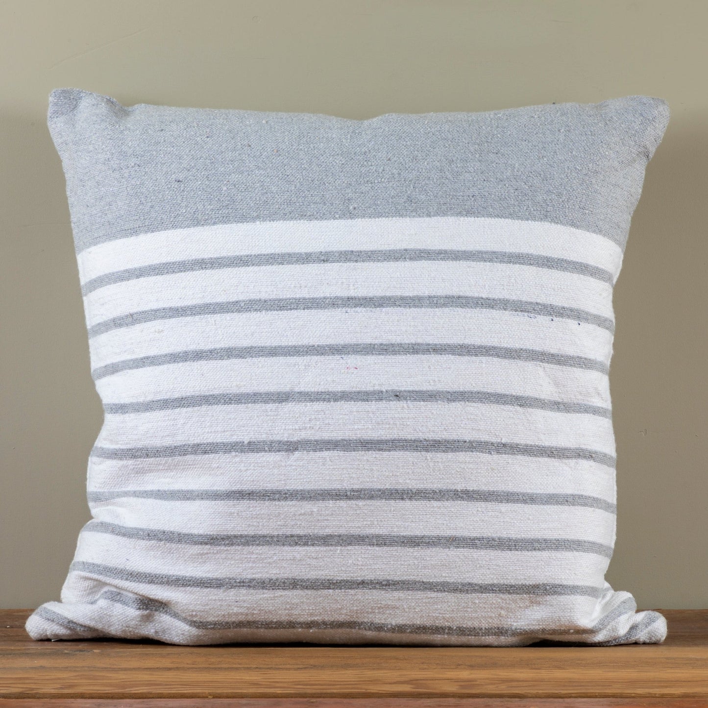 Cotton & Linen Square Pillow, Sailor Stripe