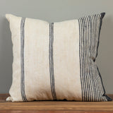 Joey Square Pillow, Ivory & Black