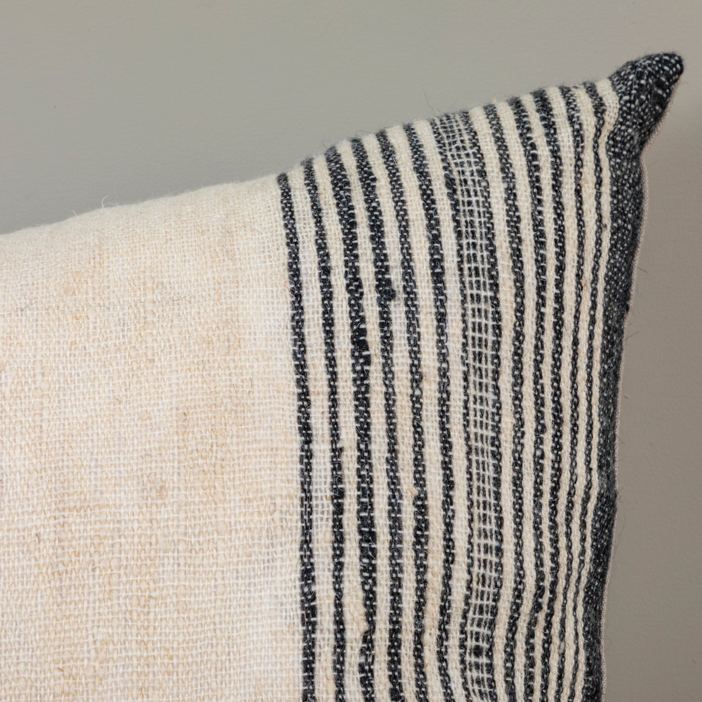 Joey Square Pillow, Ivory & Black