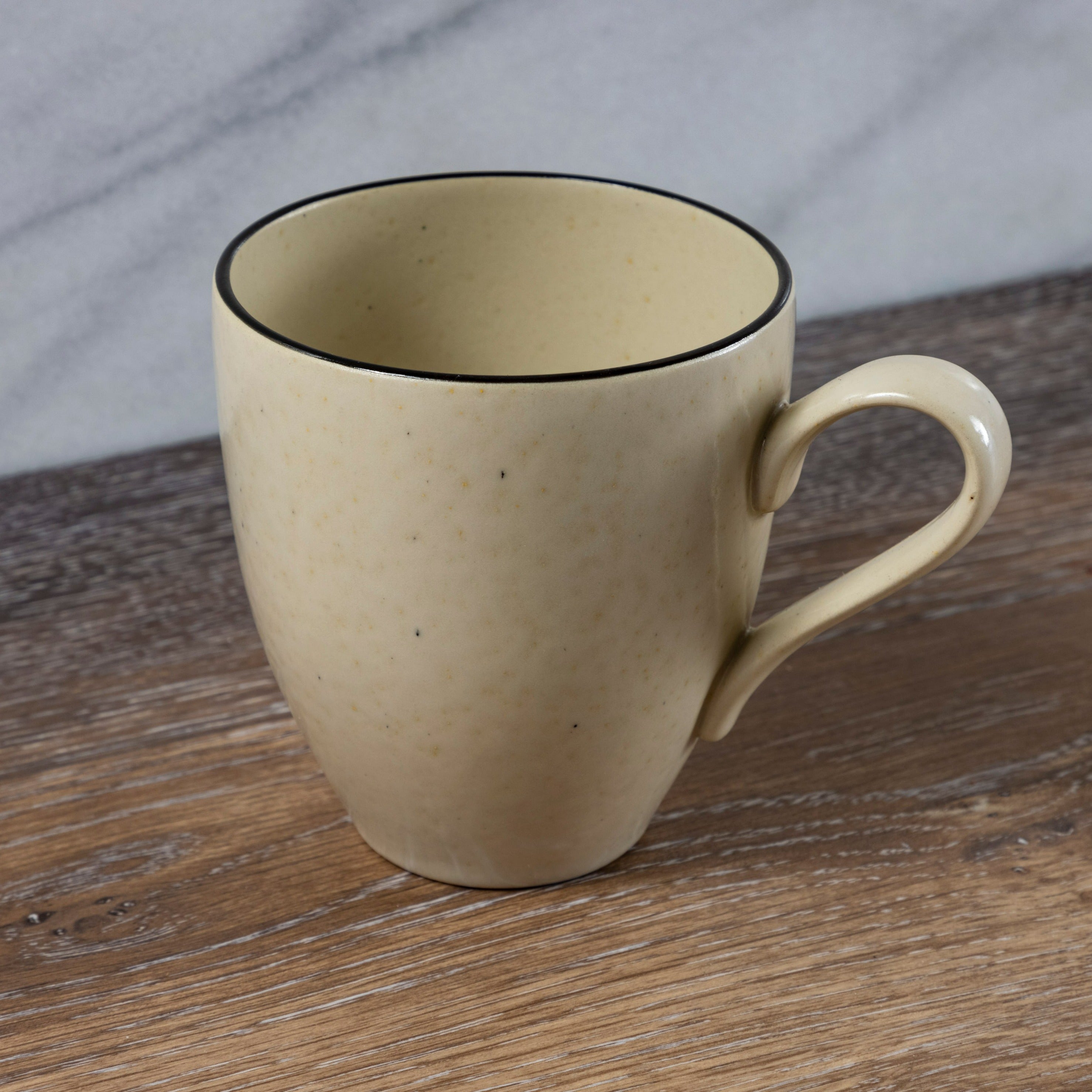 Augusta Mug, Natural with Black, Set of 6
