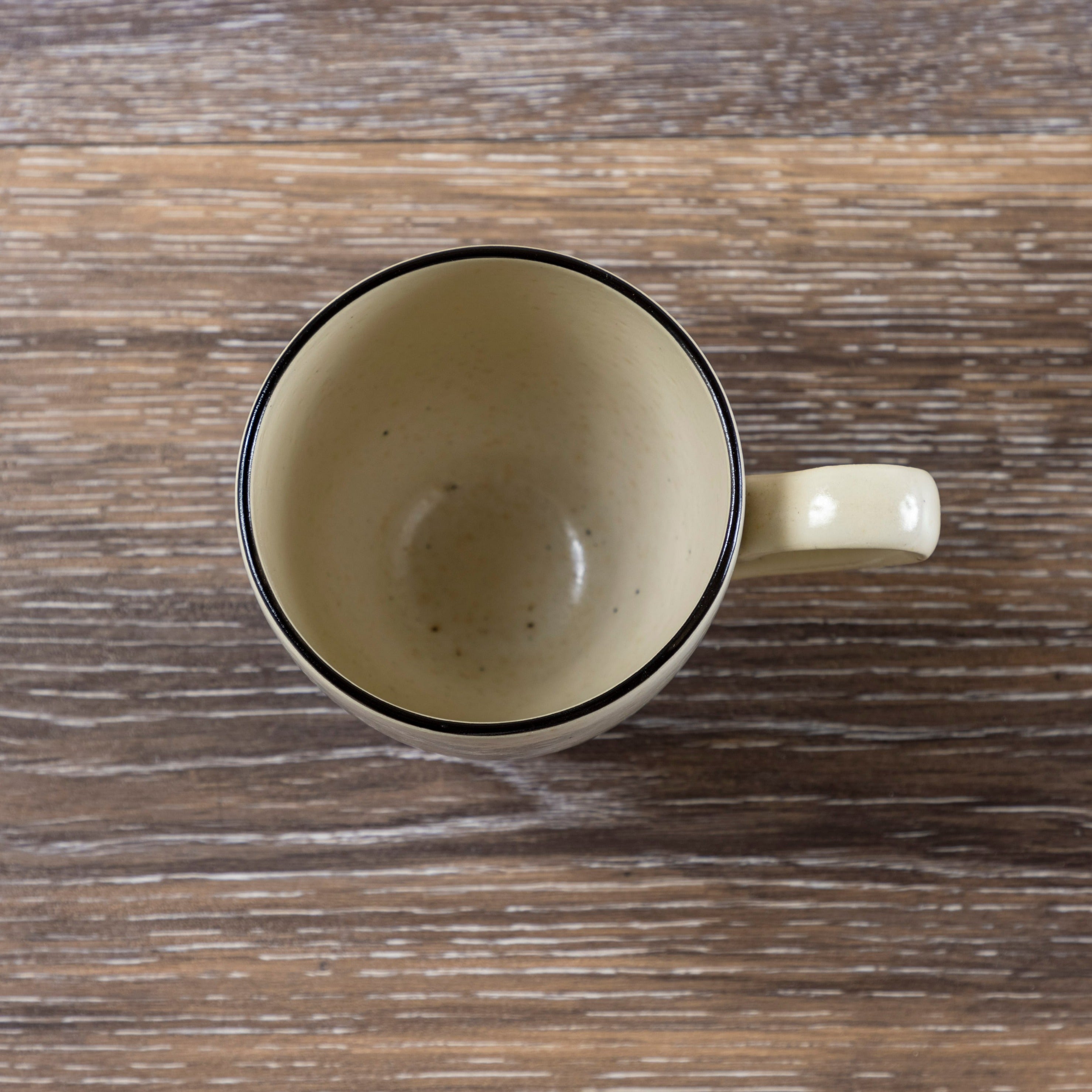 Augusta Mug, Natural with Black, Set of 6