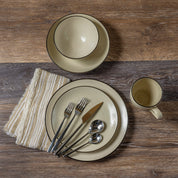 Augusta Pasta Bowl, Natural with Black, Set of 6