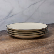 Augusta Side Plate, Natural with Black, Set of 4
