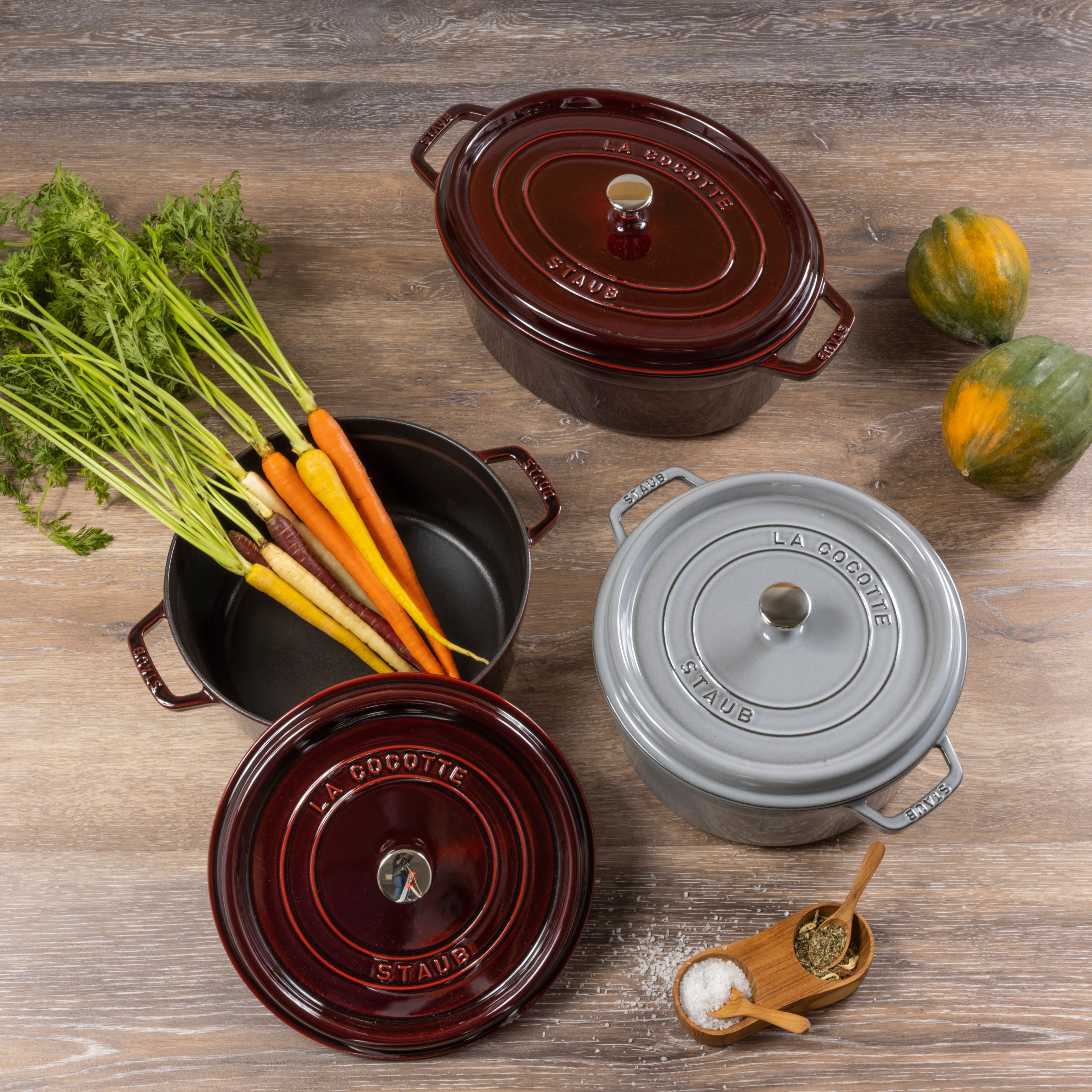 Staub Round Cocotte, 5.5qt, Graphite Grey