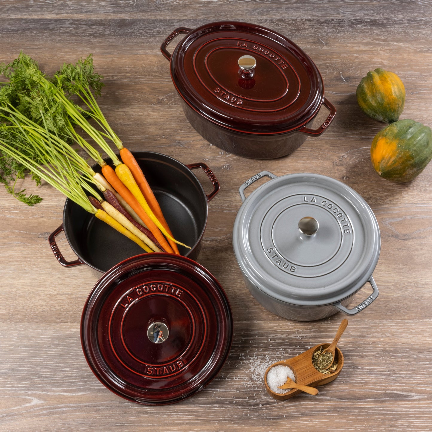 Staub Round Cocotte, 5.5qt, Grenadine