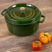 Staub Round Cocotte, 5.5qt, Basil