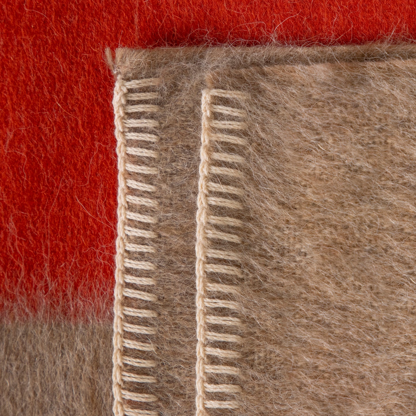 Siempre Blanket, Sand with Red Stripe