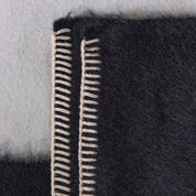 Siempre Blanket, Black with Ivory Stripe