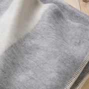 Siempre Blanket, Light Heather with Ivory Stripe