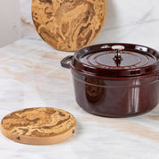 Cork Trivet with Leather Handle, Small