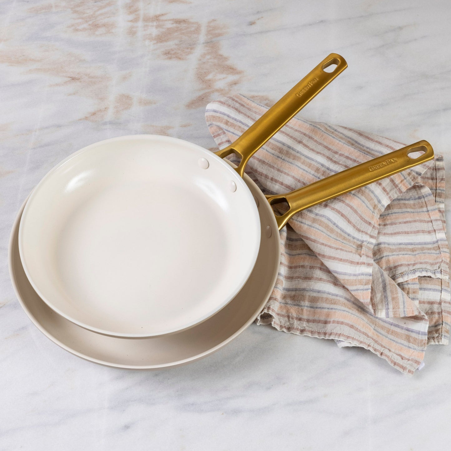 Reserve Cookware 2 Piece Frypan Set, Taupe