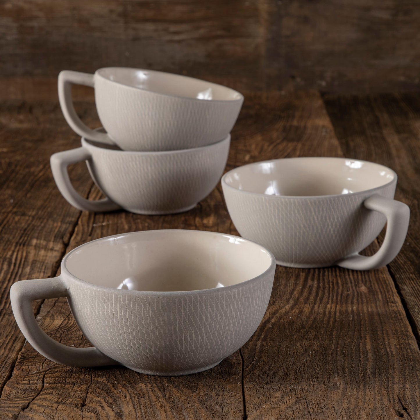 Sterling Crosshatch Latte Mugs