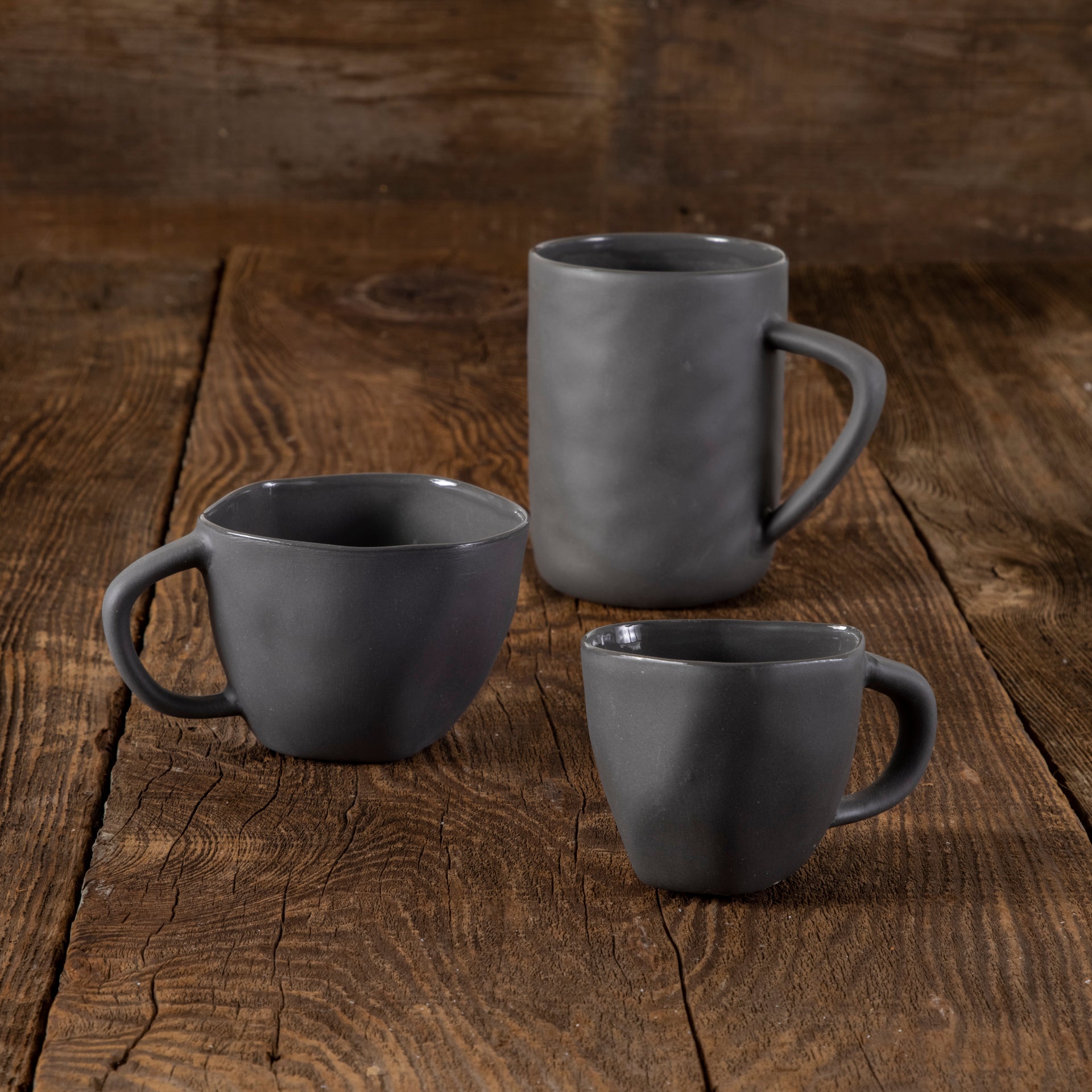 Tam Stoneware Mug, Slate, Set of 4