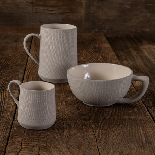 Sterling Crosshatch Latte Mugs