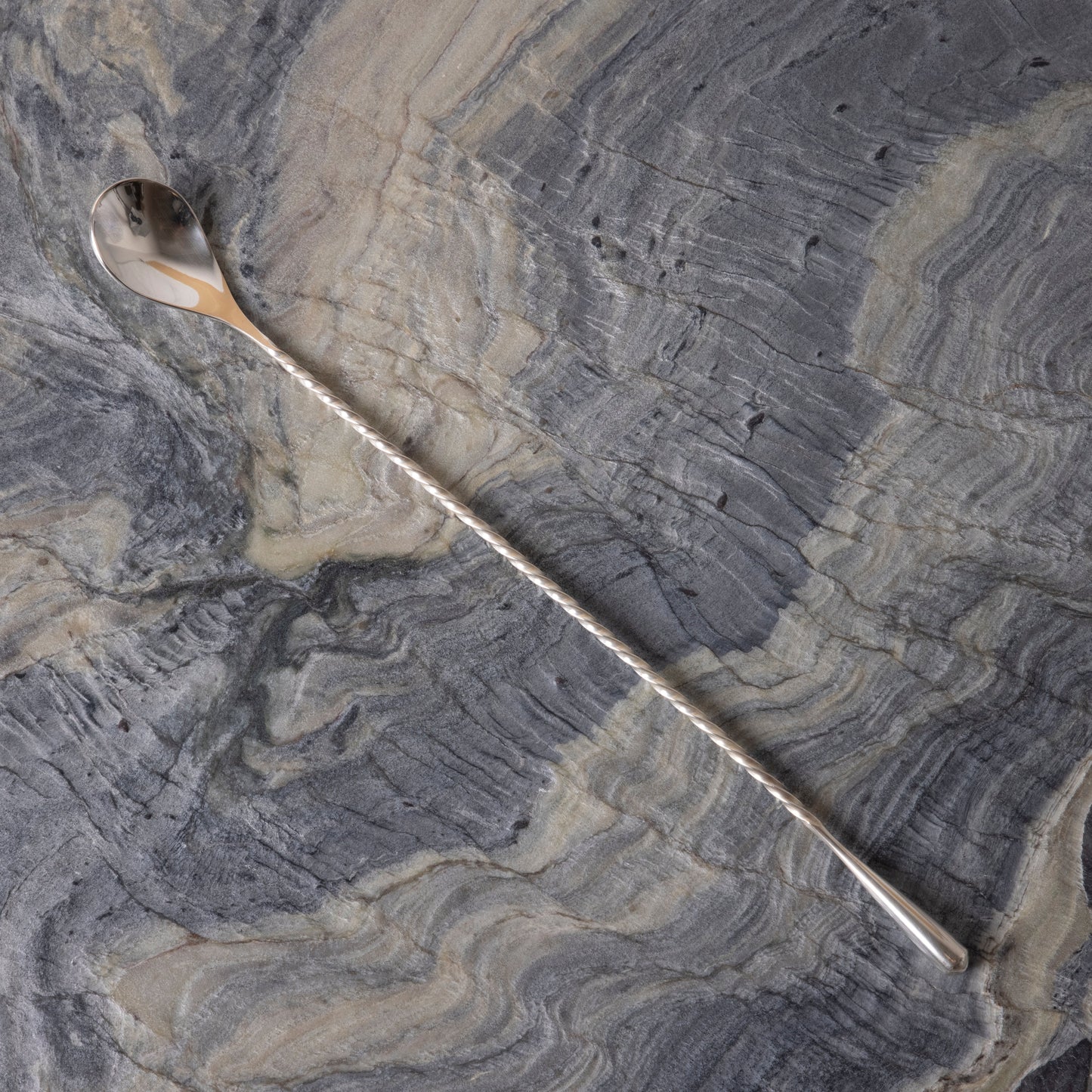 Japanese Style Tear Drop Bar Spoon, Silver