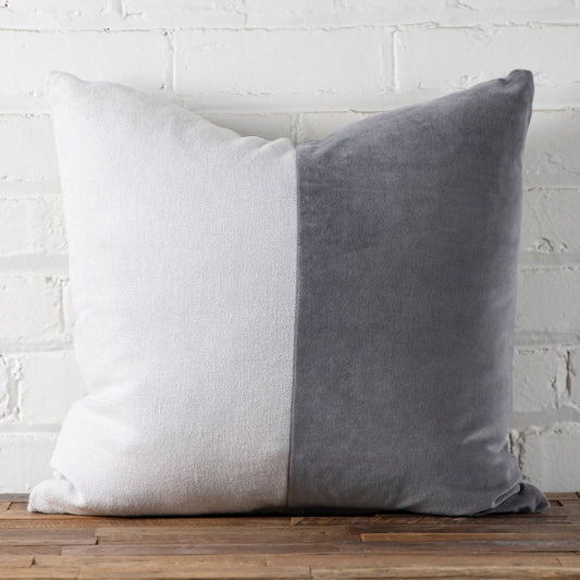 Velvet & Linen Square Pillow, Moonstone
