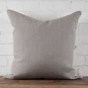 Mud Cloth Square Pillow, White with Grey Dashes