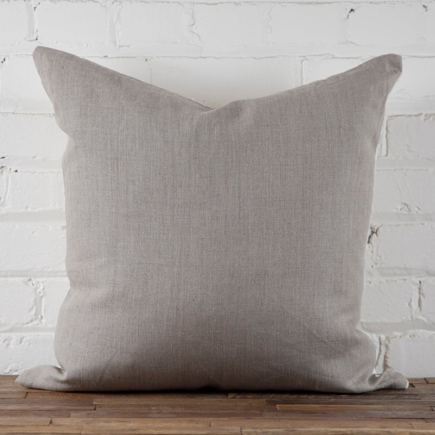 Mud Cloth Square Pillow, White with Grey Dashes