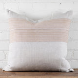 Natural Linen Square Pillow with Aso Oke Mudcloth