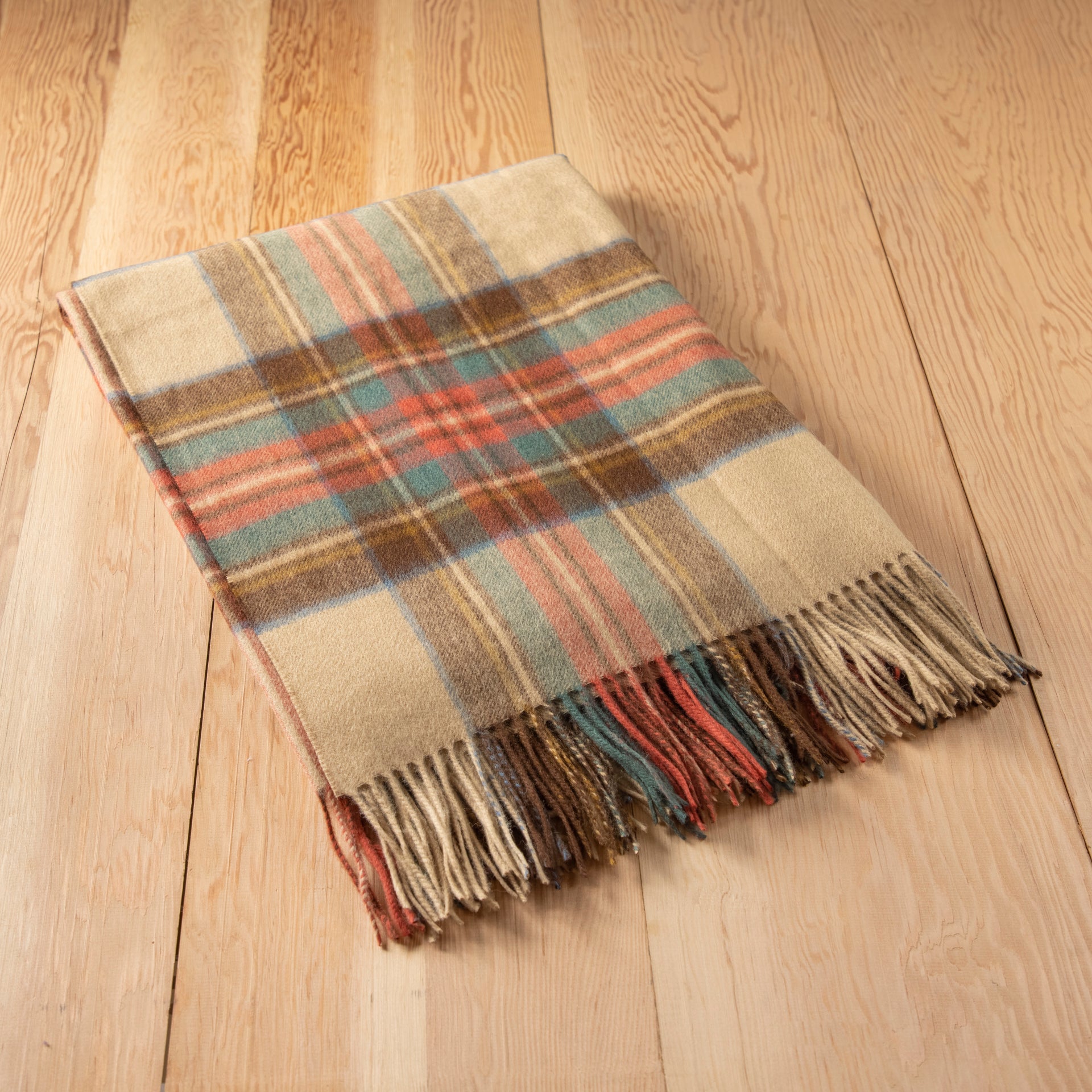 Cashmere Knee Blanket in Stewart Dress Antique Tartan