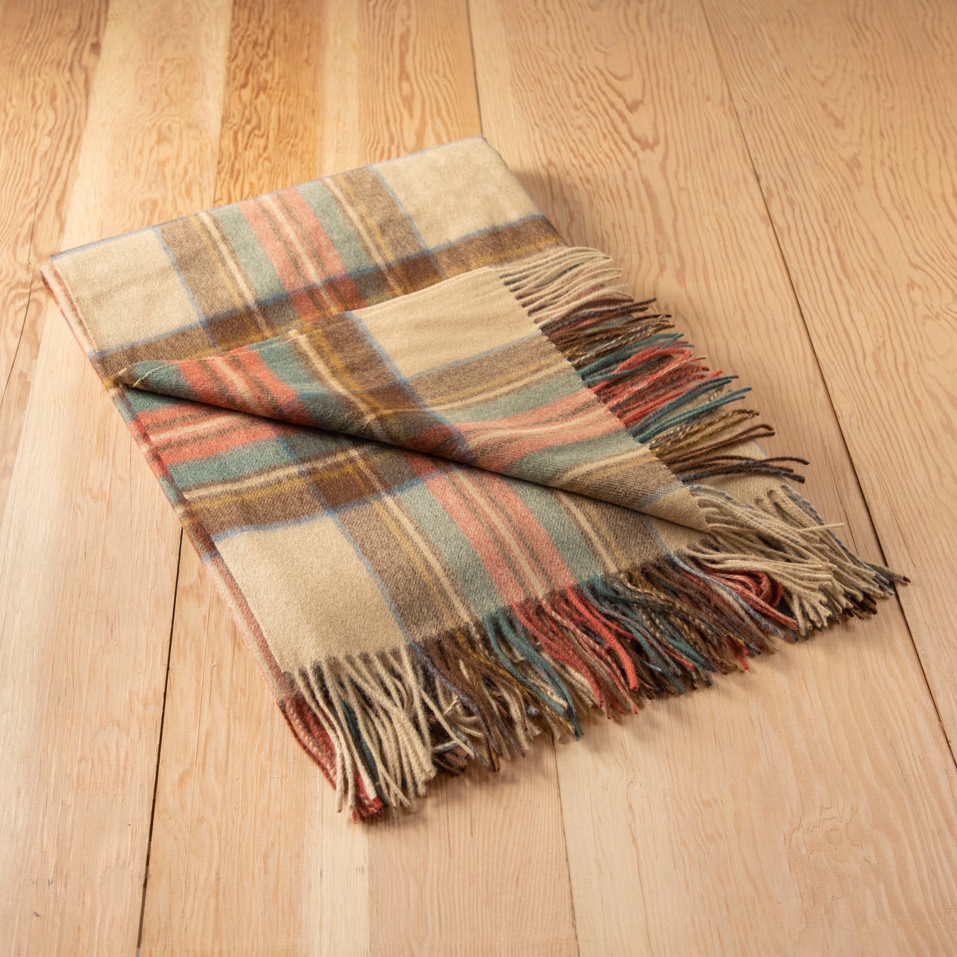 Lambswool Blanket in Stewart Dress Antique Tartan