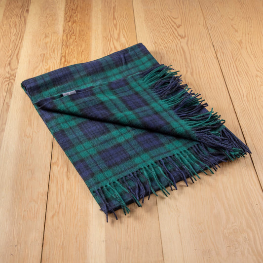 Cashmere Knee Blanket in Black Watch Tartan