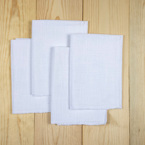 Hudson Napkins Set of 4, White