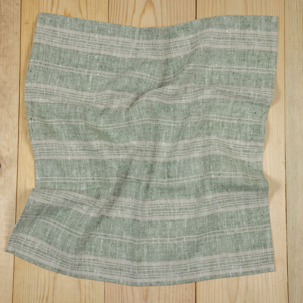 Multistripe Napkin, Forest Green and Natural, Set of 4