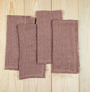 Stone Washed Linen Dinner Napkins, Rose, Set of 4