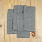 Stone Washed Linen Dinner Napkins, Grey, Set of 4