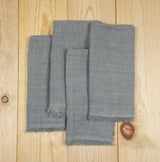 Stone Washed Linen Dinner Napkins, Grey, Set of 4