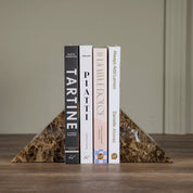 Pesa Marble Bookends, Set of 2, Brown