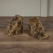 Pesa Marble Bookends, Set of 2, Brown