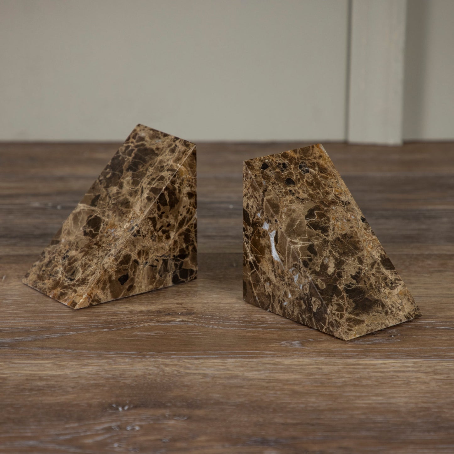 Pesa Marble Bookends, Set of 2, Brown