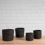 Melia Cachepot Black, Set of 4