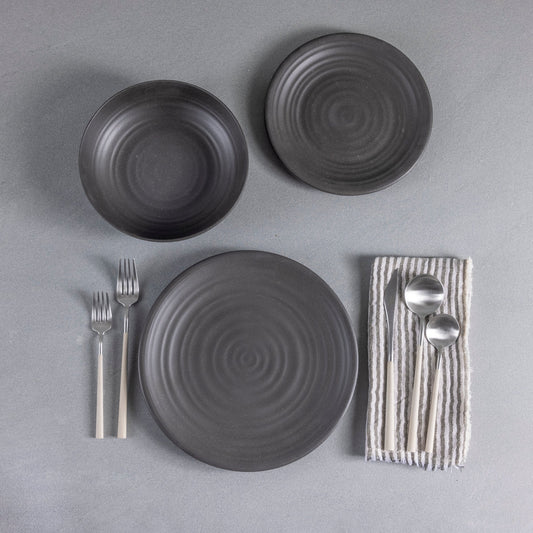 Sancha Organic Dinner Plate, Slate, Set of 4