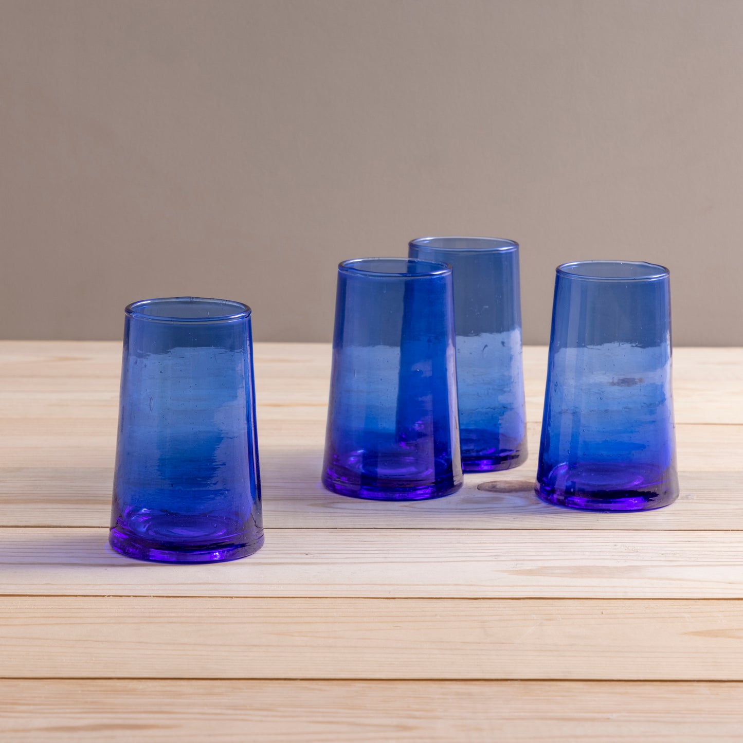 Recycled Tall Cone Glass, Blue