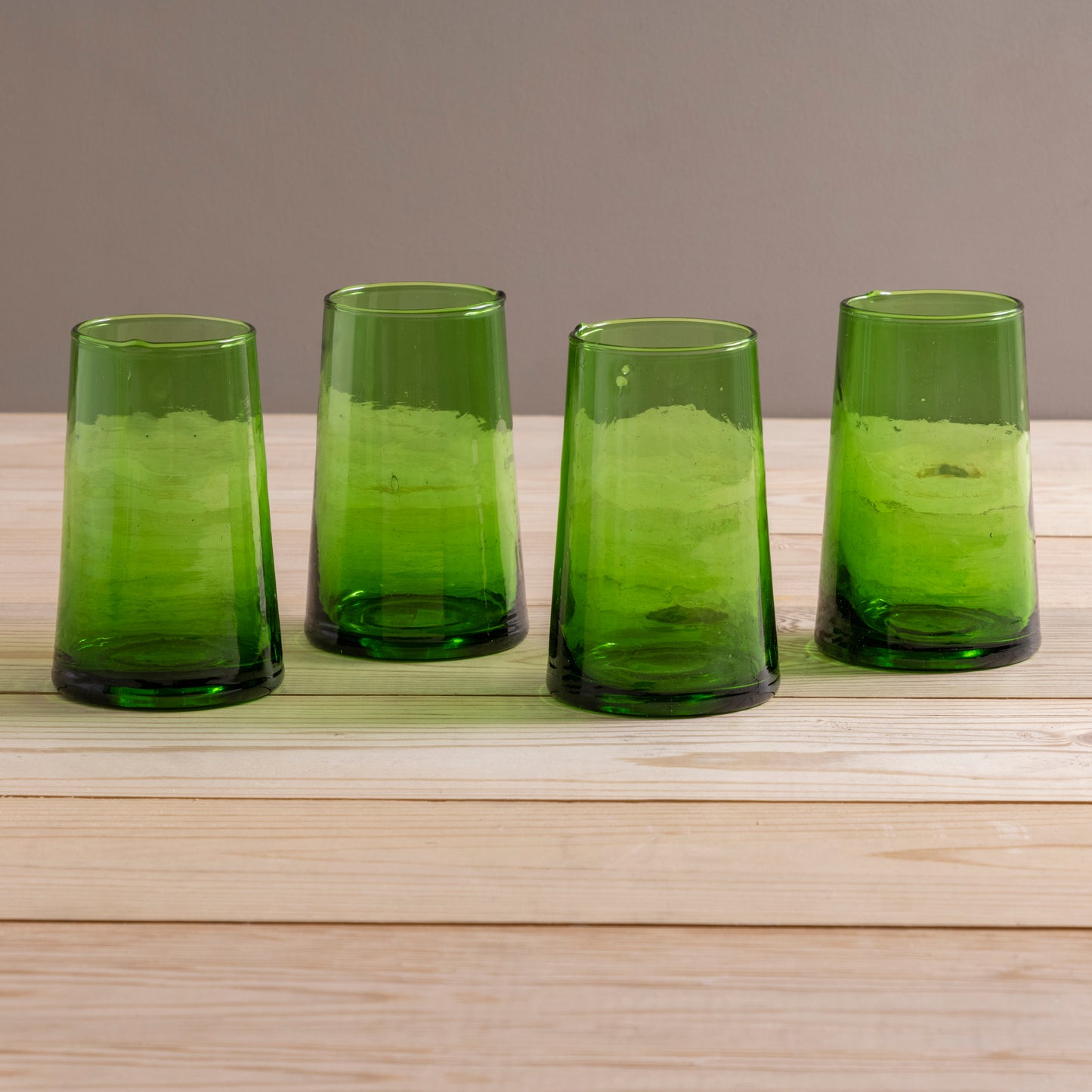 Recycled Tall Cone Glass, Green