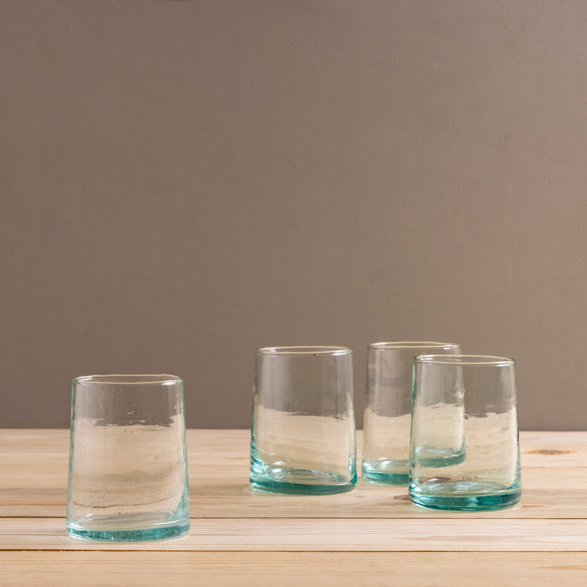 Recycled Cone Glass, Clear, Set of 4