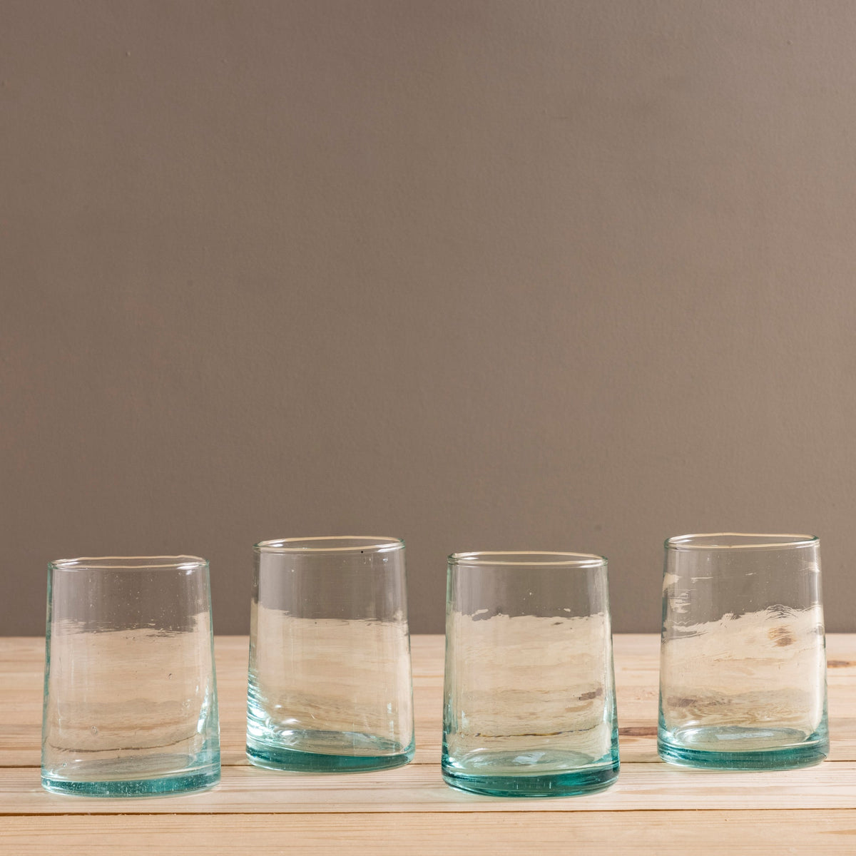 Recycled Cone Glass, Clear, Set of 4