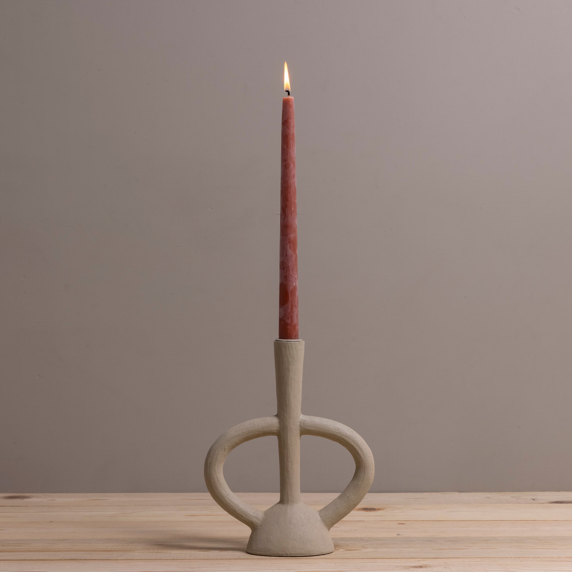 Wide Scuptural Taper Holder