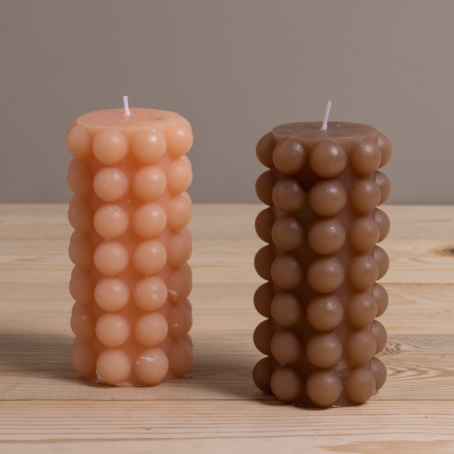 Hobnail Pillar Candle, Nude