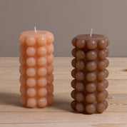 Hobnail Pillar Candle, Cappuccino