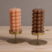 Hobnail Pillar Candle, Nude
